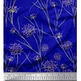 thumbnail image 1 of Soimoi Blue Modal Satin Fabric Grass & Wildflower Floral Fabric Prints By Yard 42 Inch Wide, 1 of 1