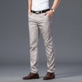 thumbnail image 1 of Pantalones de traje ajustados finos de verano para hombre, pantalones informales de algodón de negocios a la moda, pantalones caqui verde y negro, ropa de marca masculina 30-40, 1 of 5