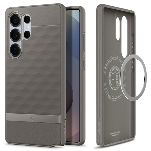 Funda Spigen para Galaxy S25 Ultra Parallax MagFit, color gris ceniza