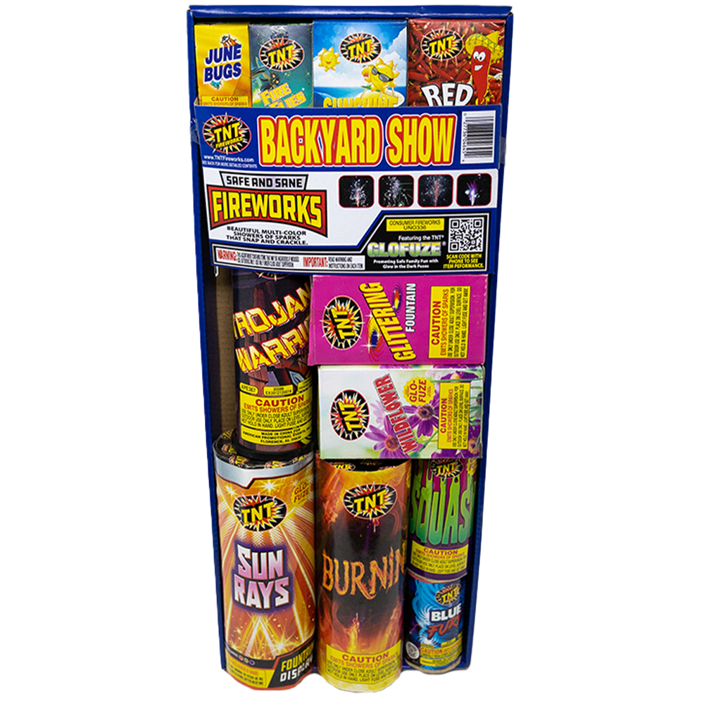 TNT Fireworks Backyard Show, Ground Based Fountain Assortment, Any Occasion