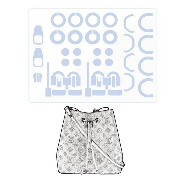 LokChuiDor Hardware Protective Film, Compatible with LV Neonoe MM. Purse Hardware Sticker Transparent, Anti-Scratch, Clear