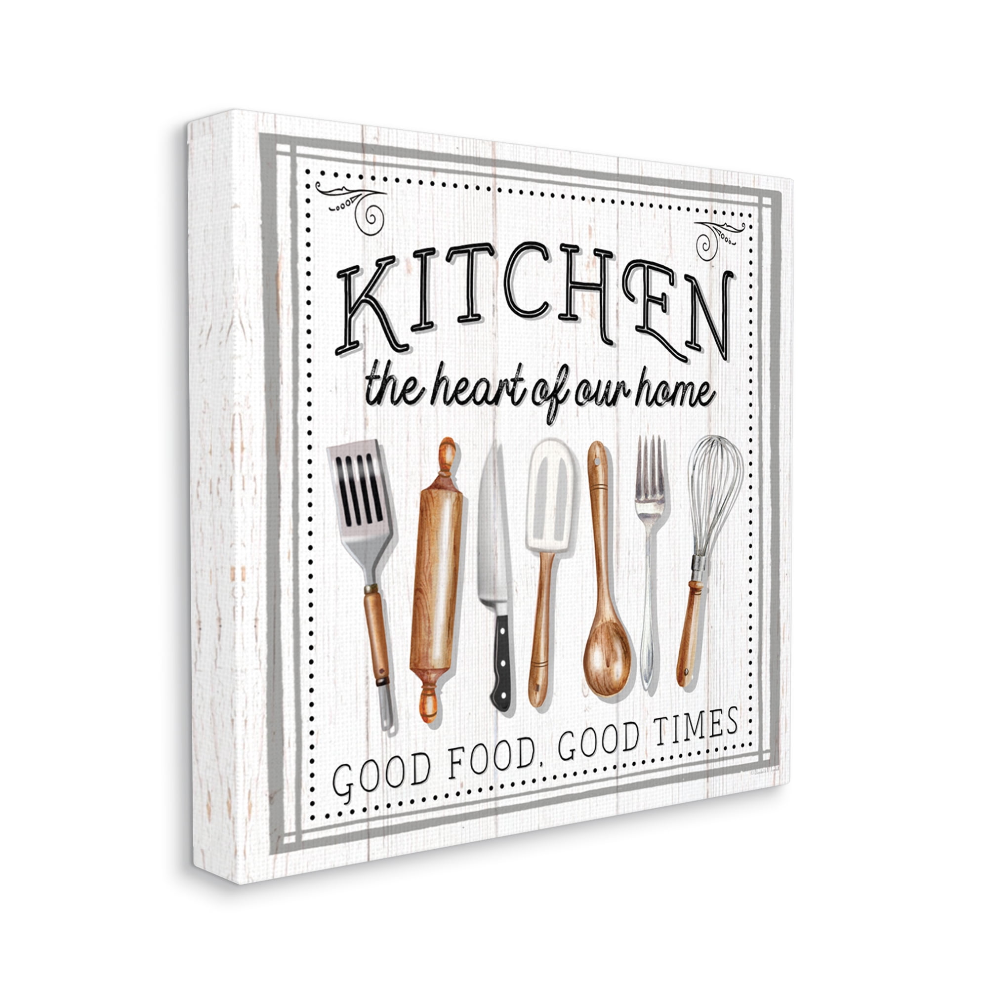 Stupell Industries Kitchen Good Food & Times Food & Beverage Painting Gallery Wrapped Canvas Art Print Wall Art, 30 x 30