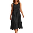 thumbnail image 2 of Women's Casual Round-Neck Sleeveless Solid Dress, 2 of 6