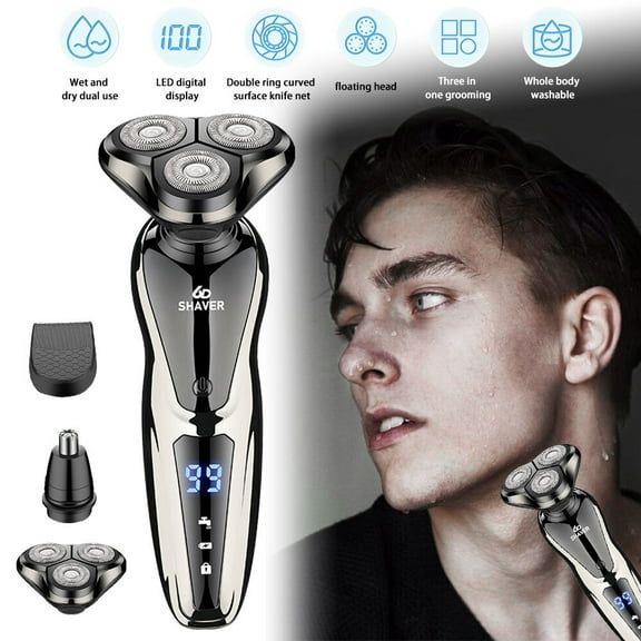 Electric Razor for Men Waterproof Electric Shavers Wet & Dry Use Rechargeable Shavers for Men by DFITO