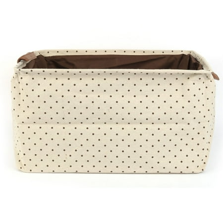 Unique Bargains Home Rectangular Fabric Storage Basket Bin Box Unique Bargains Home Rectangular Fabric Storage Basket Bin Box Organizer With Handle Coffee Dot L