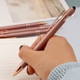 thumbnail image 3 of CoreLiving 2-in-1 Retractable Stylus Ballpoint Pen with Fine Point Stylus Tip for Touch Screens, Metal Body, 1.0 mm Black Ink, 6 Pack Rose Gold, 3 of 5