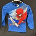 thumbnail image 2 of Spiderman Action Blue Graphic Long Sleeve Tshirt Size 6, 2 of 4