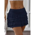thumbnail image 6 of Flowy Skirts for Women Ruffle Bow-Knot Skorts Mini Skirts High Waisted Tennis Skort Summer Skirts Navy Blue XL, 6 of 8