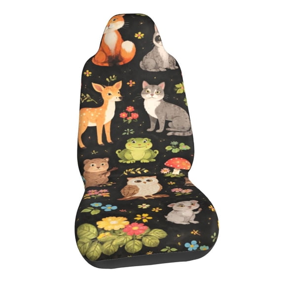 Animals Cute Forest Car Seat Covers Stretch Car Seat Protectors Universal Fit