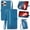 Blue, variant on for iPhone 17e / 16e 6.1 inch Case, Wallet for Women Men, Durable PU Leather Magnetic Flip Lanyard Strap Wristlet Zipper Card Holder Wallet Phone Case for Samsung Galaxy A35 5G