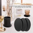 thumbnail image 4 of SHENMO Set de Sous-Verres en Simili Cuir (6 Sous-Verres + 1 Torr), Noirs, Ronds, 4 of 5