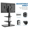 thumbnail image 4 of RTVR Modern Floor TV Stand with Mount for 32-70 inch Flat Screens, Black Swivel TV Stand with 2 Adjustable Shelves, 4 of 11
