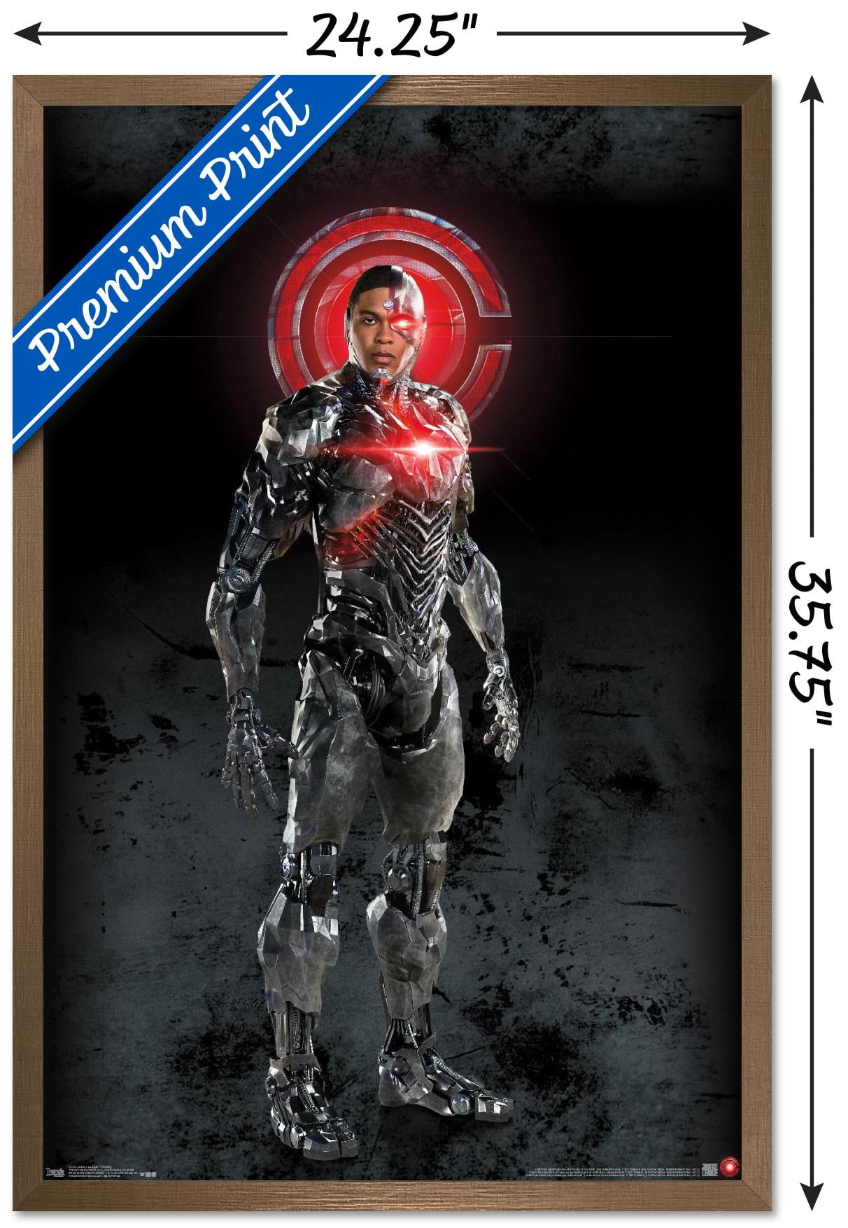 DC Comics Movie - Justice League - Cyborg Wall Poster, 22.375" x 34", Framed