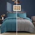 thumbnail image 3 of HIG Light Weight Down Alternative Comforter Set, Queen, Dust Blue, Reversible, 3 of 9