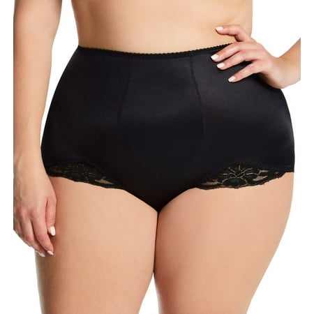 

Women s Rago 919X Plus Light Shaping V Leg Brief Panty with Lace (Black 6X)