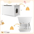 thumbnail image 3 of Pefilos 31" Cat Litter Box Enclosure, Dog-Proof Cat House with Cover for Large Cats, Hidden Cat Litter Box Furniture, White, 3 of 8