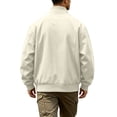 thumbnail image 5 of Jessboyy Mens Bomber Jackets Fall Winter Midweight Stand Collar Zip up Jacket Work Trendy Casual Windbreaker Jackets Beige,XXL, 5 of 9