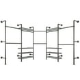 thumbnail image 3 of Timate L5 Expandable Corner Wall Mounted Clothes Rack, L-Shape Heavy Duty Industrial Pipe Closet System with 8 Shelves & 4 Hanger Rods, Black Wardrobe Organizer, 3 of 7