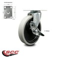 thumbnail image 2 of 5 Inch Thermoplastic Rubber Wheel Top Plate Swivel Caster with Brake SCC, 2 of 2
