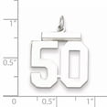 thumbnail image 2 of Sterling Silver Sterling/Silver Rhodium-Plated Polished Number 50 Charm (21 X 16) Made In United States qms50, 2 of 2