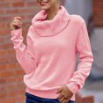 thumbnail image 1 of IMENGL Chandail Tricoté à Manches Longues Col Roulé Ample, Rose G, Taille m-3TG, 1 of 7