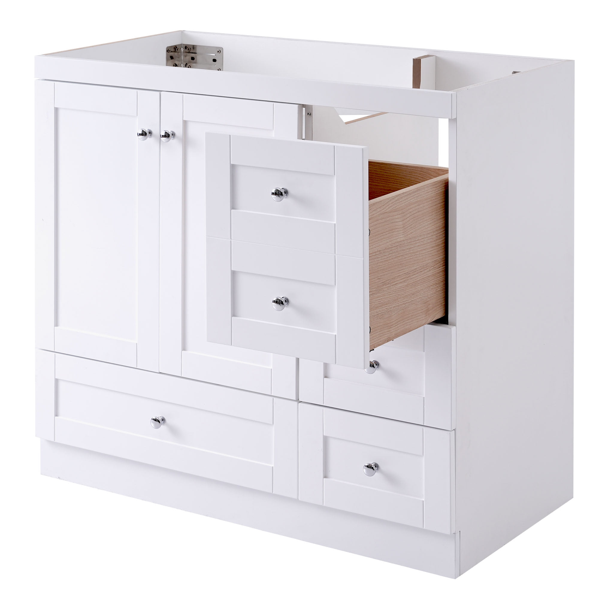 Euroco 36" White Bathroom Vanity(Sink not included)