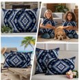 thumbnail image 5 of Boho Navy Blue Grey Outdoor Pillow Covers, Waterproof Decorative Throw Pillowcases Set of 2, Ethnic Geometric Southwestern Vintage Couch Cushion Cases with Zipper for Patio Garden Sofa 20"x20", 5 of 9