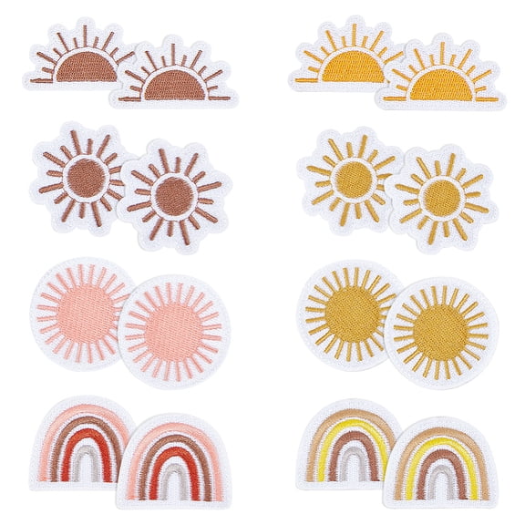 Sun Rainbow Iron on Patches Sew On/Iron On Patches Applique Sun Rainbow Applique Patch Christmas Patches for Hats Jeans Dress DIY Craft
