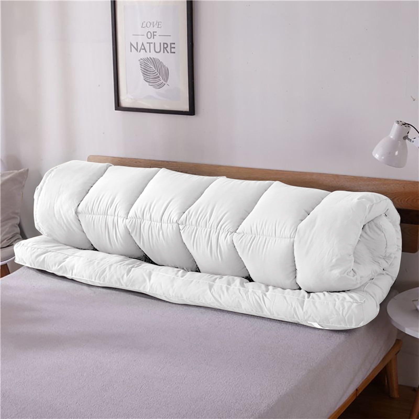 Extra Thick Queen Mattress Topper Pillow Top Mattress Protector Cover with 3 inch Hotel Quality Down Alternative Fill Microfiber Soft and Breathable, White