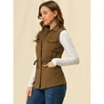 thumbnail image 4 of INSPIRE CHIC Women's Sleeveless Jacket Functional Pockets Drawstring Waist Cargo Vest, 4 of 6