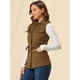 thumbnail image 4 of Chaleco Tipo Anorak Estilo Cargo Ligero Con Cordón Para Mujer Marrón S, 4 of 6