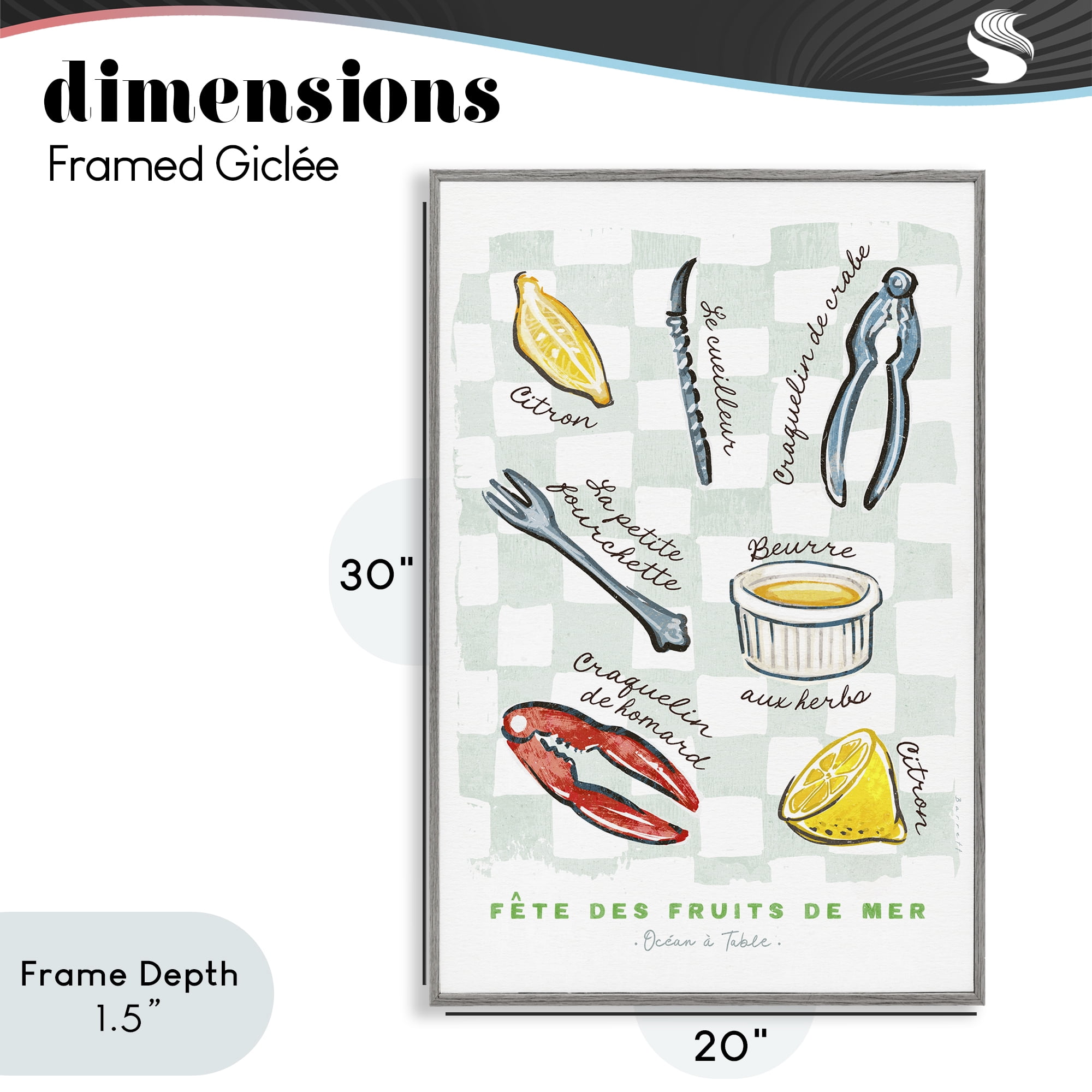 Stupell Industries Modern French Bistro Gray Framed Giclee Art, design by Chad Barrett