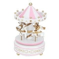 thumbnail image 2 of Caja de Música Carrusel BRILLAR Regalo Navidad Boda Cumpleaños Decoración Blanco Rosa, 2 of 9