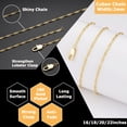thumbnail image 3 of APSVO 18K Gold Plated Chains for Women Girls 2mm Cuban Necklace Fashion Accessories Prom Birthday Christmas Jewelry Gifts Her Adults Wife Mom Stocking Stuffers for Kids Ideas 16/18/20/22 Inch, 3 of 7