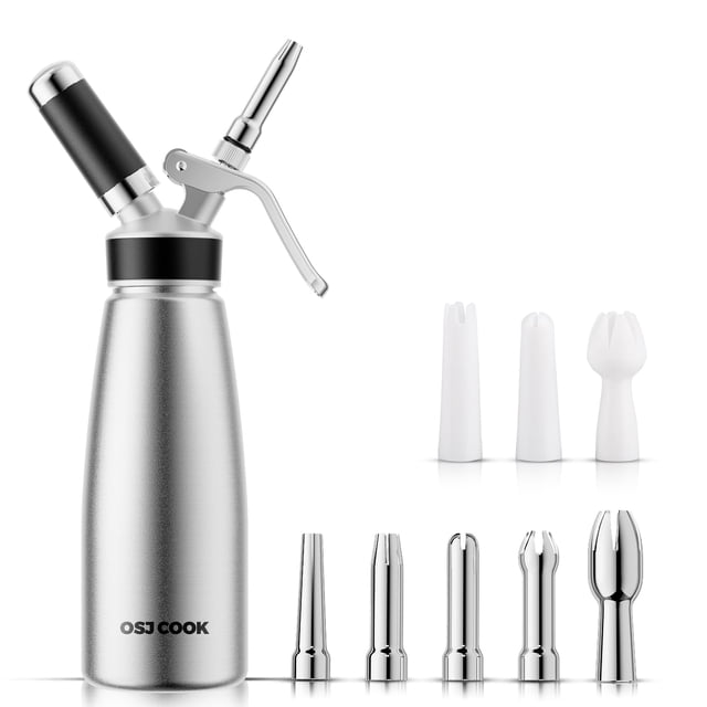 Dispensador de crema batida OSJ COOK de aluminio 500 ml, set