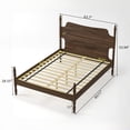 thumbnail image 5 of Leumius Queen Size Platform Bed Frame, Spindle Bed with Curved Tall Headboard, No Box Spring Needed, Retro Four Poster Bed for Teens Adults Walnut, 5 of 8