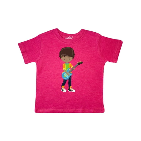 

Inktastic African American Boy Rock Boy Boy Playing Guitar Gift Toddler Boy Girl T-Shirt