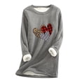 thumbnail image 2 of Puntoco Mujeres Cuello Redondo Loungewear Camisones Manga Larga Estampado de Navidad Otoño Fleece tops Puntoco Puntoco-5063, 2 of 3