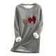 thumbnail image 2 of Puntoco Mujeres Cuello Redondo Loungewear Camisones Manga Larga Estampado de Navidad Otoño Fleece tops Puntoco Puntoco-5065, 2 of 3