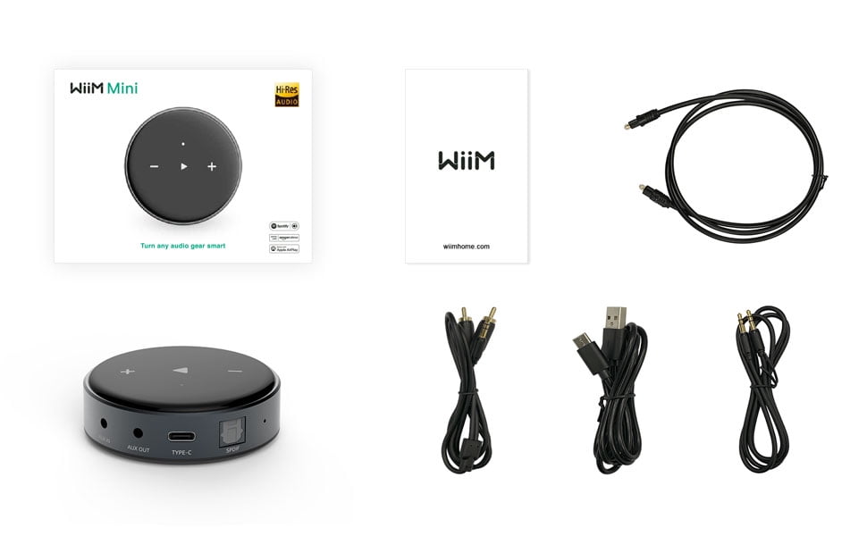  WiiM Mini AirPlay2 Wireless Audio Streamer, Multiroom Stereo,  Preamplifier, Works with Alexa and Siri Voice Assistants, Stream Hi-Res  Audio from Spotify,  Music and More : Electronics