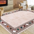 thumbnail image 4 of Nanan 8'x10' Modern Bordered Area Rug Geometric Carpet, Machine Washable Rug Non Slip Solid Indoor Rug for Living Room Bedroom Home Office, Beige, 4 of 9