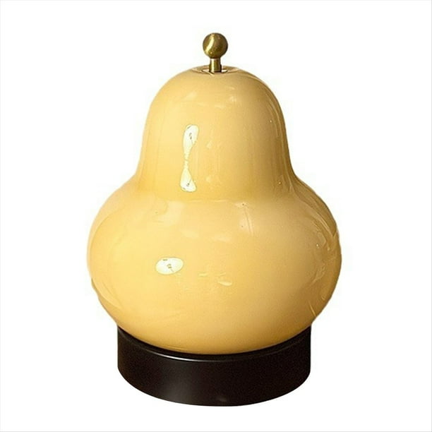 Lámpara de Mesa Minimalista con Forma de Pera, Color Crema, Recargable, Decorativa, de , para Sala de Estar, de Color Amarillo
