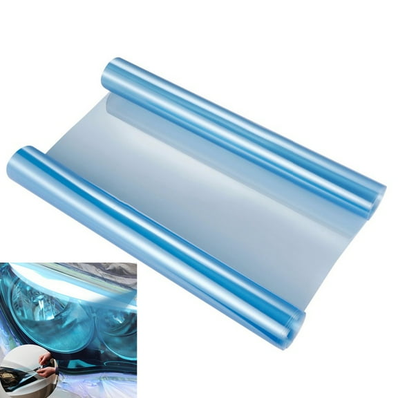 GOOHOCHY 1Pcs Light Blue PVC Headlight Tint Film Car Headlight Tpu Film 30 x 100cm