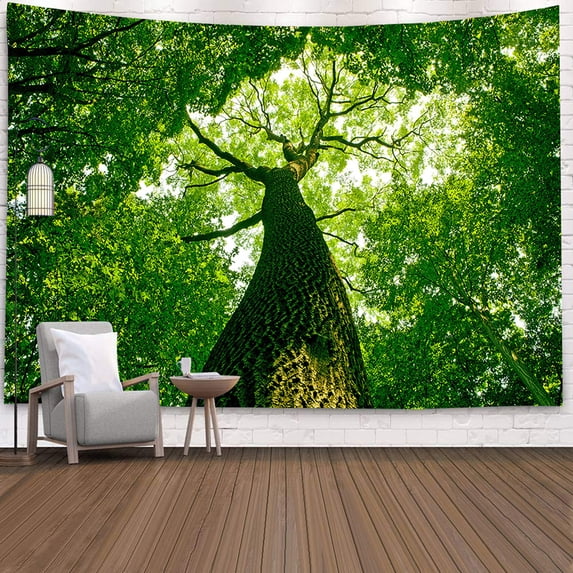 Seyurigaoka Tree Sunlight Forest Print Tapestry Wall Hanging Tapestries Room Bedspread Decor