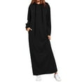 thumbnail image 4 of Women Maxi Dress Long Sleeve Hooded Ladies Casual Hoodies Long Dresses Little Dress for Women, 4 of 7