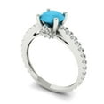 thumbnail image 2 of 1.465 ct Round Cut Simulated Turquoise Solitaire with Accents Engagement Ring for Women in 18K White Gold, 2 of 5