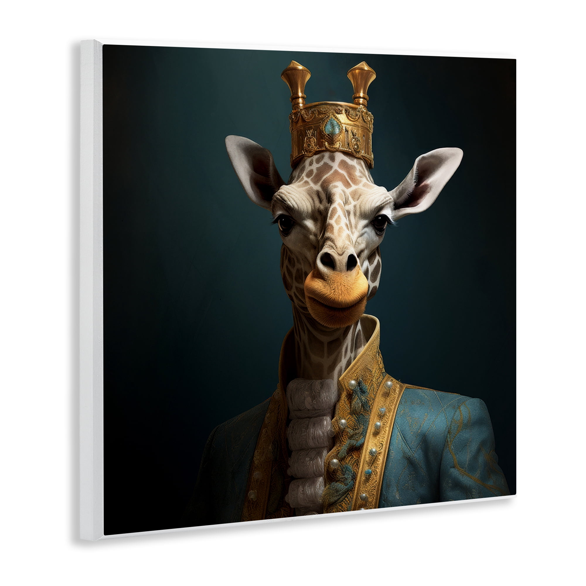 Stupell Industries Giraffe Gaze in Regal Crown Wall Plaque Art, design by Lazar Studio
