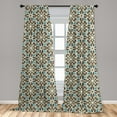 thumbnail image 5 of Ambesonne Brown and Blue Curtains, Eastern Star, Pair of 28"x63", Taupe Pale Blue Brown, 5 of 5