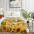 thumbnail image 4 of Sunflower Blanket Christian Gifts for Women, Inspirational Religious Scripture Throw Blankets, Sunflowers Soft Flannel Throw Blanket for Couch Sofa Bed, Sunflower Blankets Gifts for Women, 50"x60", 4 of 6