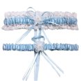 thumbnail image 3 of Bridal Wedding Garter Lace Ribbon Flower Garters Decorations for Bride and Bridesmaid (Blue), 3 of 7